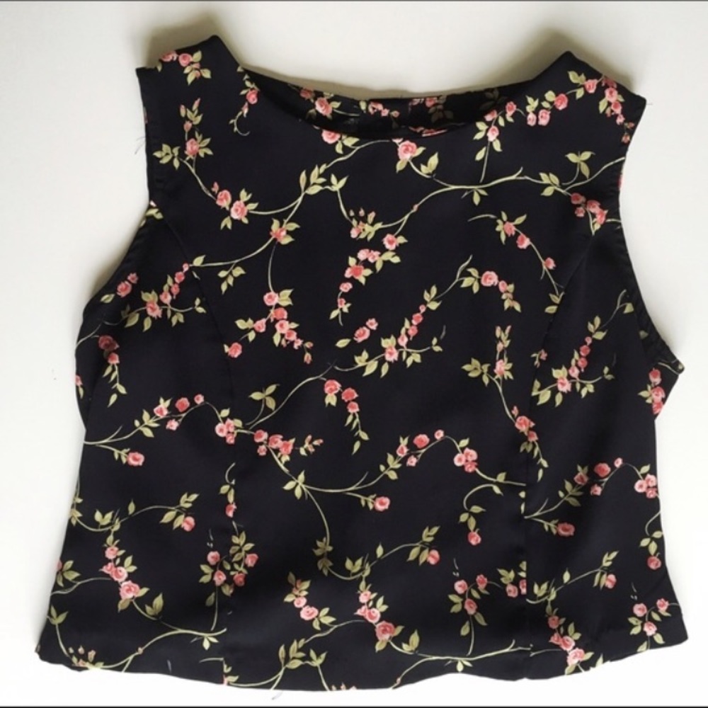 Floral Black Top
